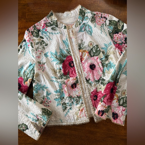 J. Jill Jackets & Blazers - J. Jill RE: Crafted Limited Edition Floral Eyelet Cotton Blazer